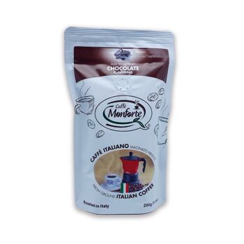 Café moulu en poudre Caffe Monforte aromatisé au chocolat 1