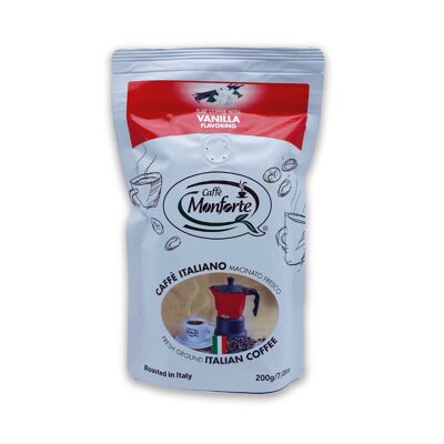 Caffe Monforte gemahlenes Kaffeepulver mit Vanillegeschmack