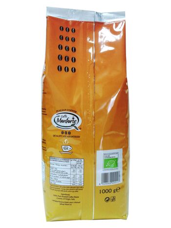 Café en grains torréfié Espresso bio Caffe Monforte 1 kg 2