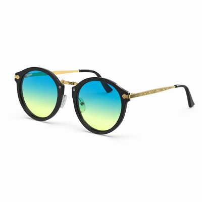 Hemmet® Vintage Raider Sonne | Schwarz - Säureblau