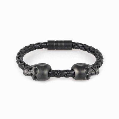 Le bracelet tête de mort et corde Hemmet® - Noir