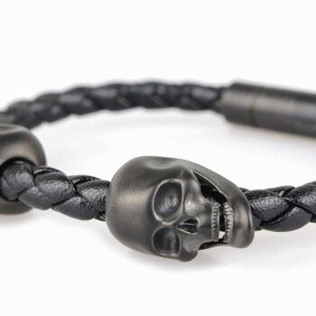 Le bracelet tête de mort et corde Hemmet® - Noir 2