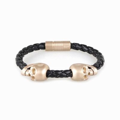 Le bracelet tête de mort et corde The Hemmet® - or rose