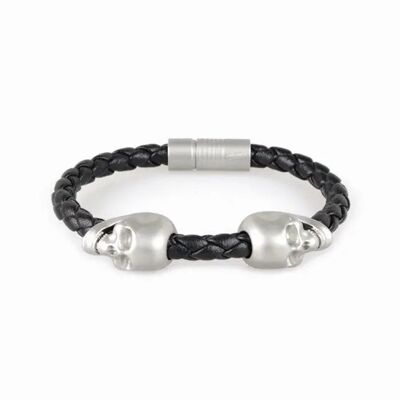 Le bracelet en argent tête de mort et corde Hemmet®