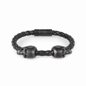 Le bracelet noir tête de mort et corde Hemmet® 2