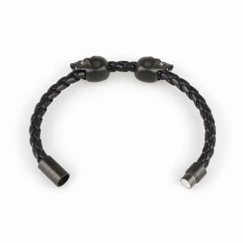 Le bracelet noir tête de mort et corde Hemmet® 3