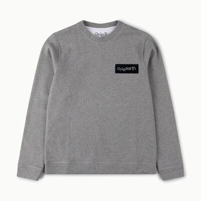 ONE Earth Bio-Baumwoll-Sweatshirt - Mittelgrau meliert - Brust