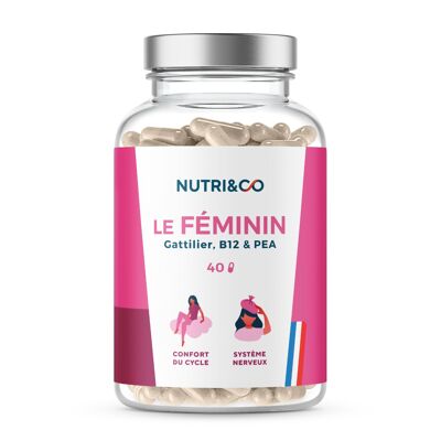 Le Féminin - Syndrome Prémenstruel et Confort Menstruel - PEA Gattilier Vitamine B12 Magnésium