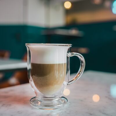 JUEGO de 2 vasos para café con leche de doble pared 250ml AMO 6421