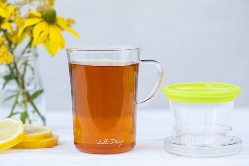 Cup with tea fuser green 300ml AMO 3741