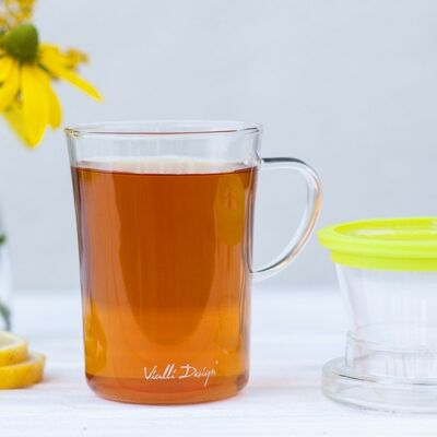 Tasse mit Tee Fuser grün 300ml AMO 3741