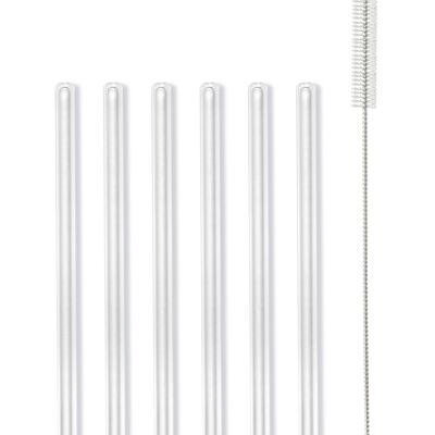 SET of 6 glass straws transparent 15cm AMO 6582