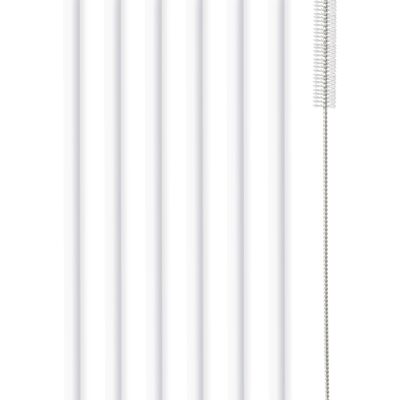 SET of 6 glass straws white 20cm AMO 6612