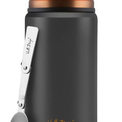 Thermos déjeuner noir or rose 750ml FUORI 8173