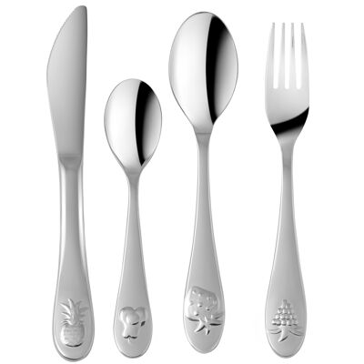 SET of 4 pcs children's cutlery FRUTTI 8241