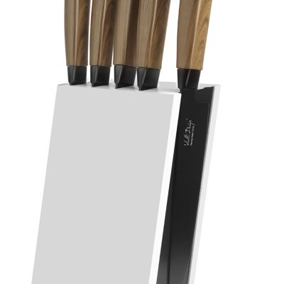 JUEGO de cuchillos de 5 piezas en bloque blanco SOHO 7992