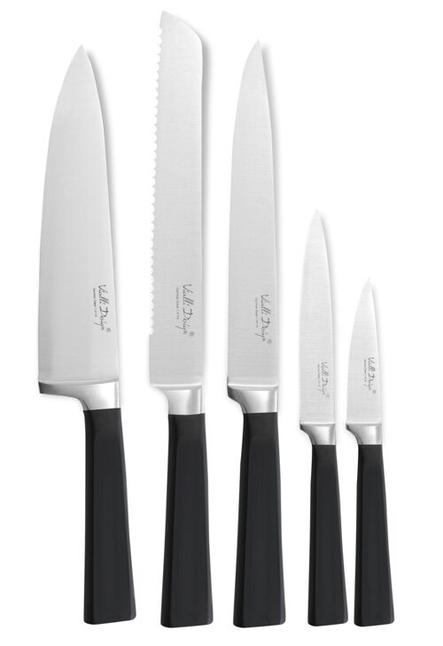 SET of 5-pcs knifes in block white FINO 5233