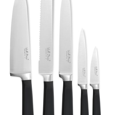 JUEGO de 5 cuchillos en bloque blanco FINO 5233