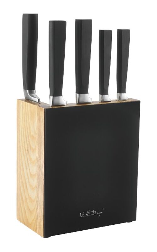 SET of 5-pcs knifes in block black FINO 5240