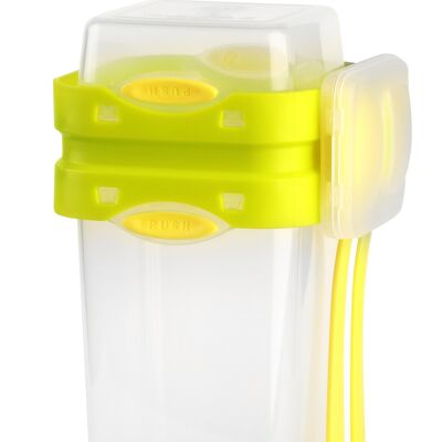 Lunch and breakfast box Push&Push 230ml+650ml with cutlery yellow FOODIE 6940
