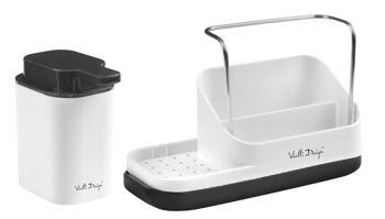 Organisateur de cuisine avec distributeur de liquide blanc LIVIO DUO 8302 3