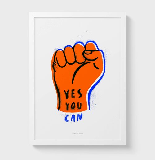 A3 Yes you can | Colorful Illustration Art Print Poster