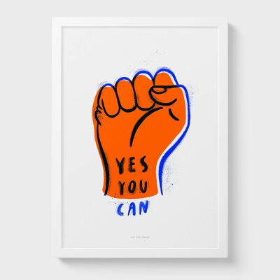 A4 Ja, das können Sie | Buntes Illustrations-Kunstdruck-Poster