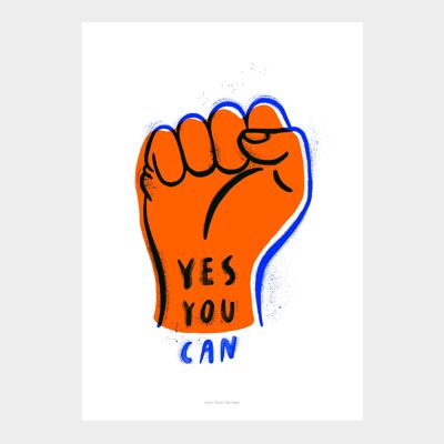 A4 Sí se puede | Cartel colorido de la impresión del arte de la ilustración.