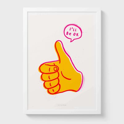 A3 I will be ok | Colorful Illustration Art Print Poster