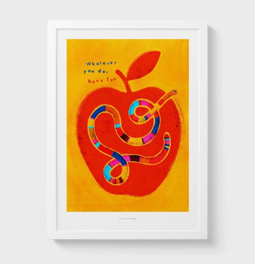 A3 Have fun | Apple Illustration Poster Art Print