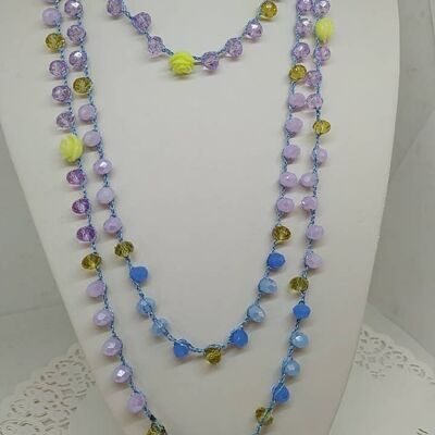 Donange bijoux necklace with crochet method crystals