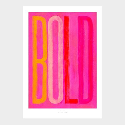 A4 Negra | Ilustración colorida del cartel de la tipografía Lámina artística