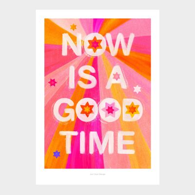 A4 Ahora es un buen momento | Citar Art Print Tipografía Póster