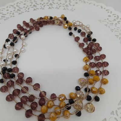 Donange bijoux collana con cristalli di vari colori