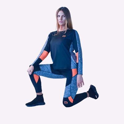 Top Manga Larga Active Sportswear Naranja (KIR6401)