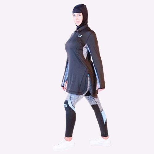 Half Zip Long line Tunic Active Sportswear Aqua (KIR6400)