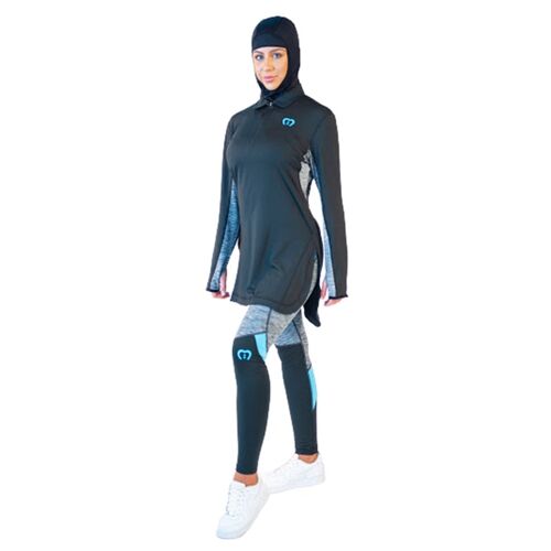 Half Zip Long line Tunic Active Sportswear White (KIR6400)