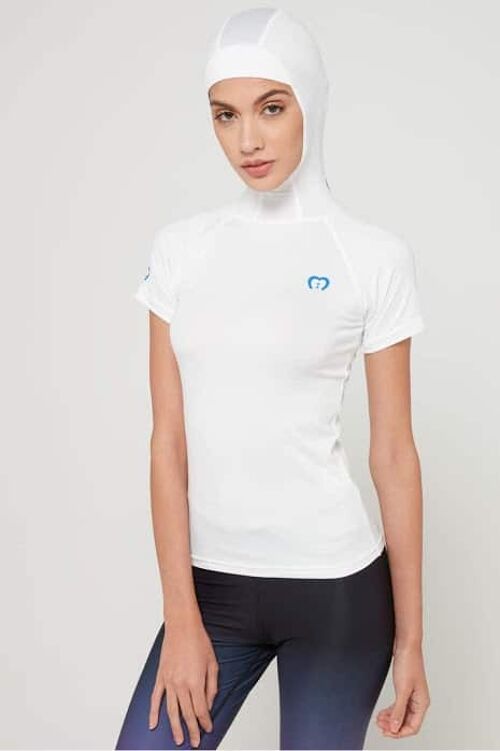 Pro Sports Hijab S/Sleeve Top White (SP5101)