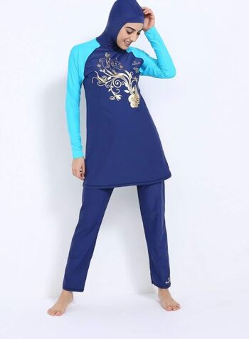 Modesty Burkini Ensemble deux pièces Aqua/Marine (AM4013)