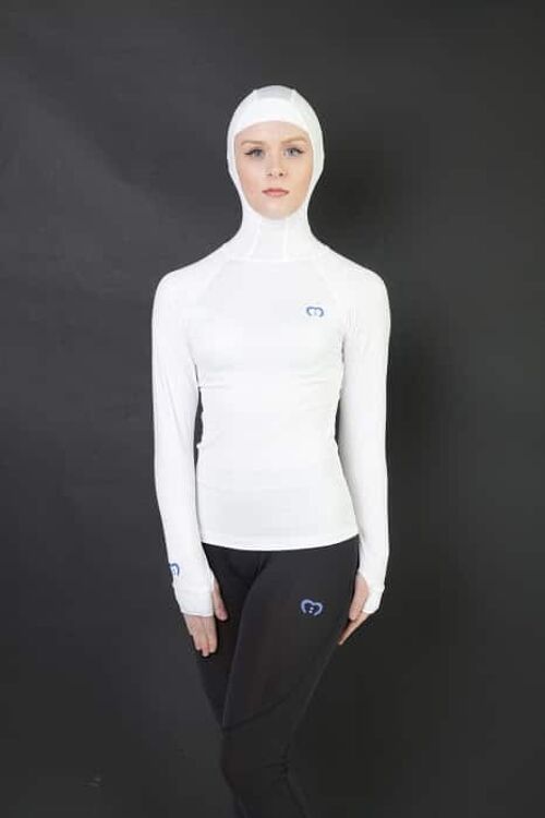 Pro Sports Hijab L/Sleeve Top White (SP5100)