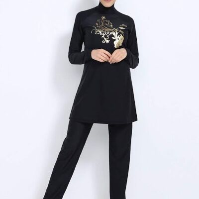 Modesty Burkini Conjunto de dos piezas Negro (AM4219)