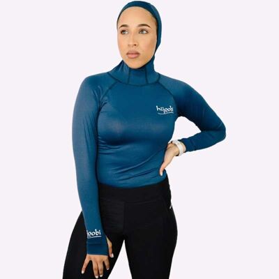 Pro Sports Hijab L/Sleeve Top Navy (Hijoobi33)