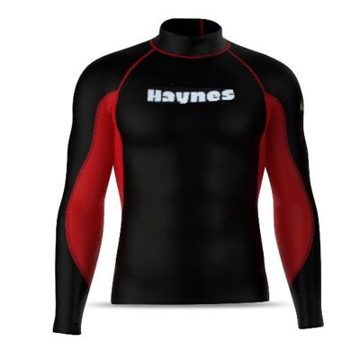 Manches Longues Haynes Noir avec Rouge (HD-954-HD-954)