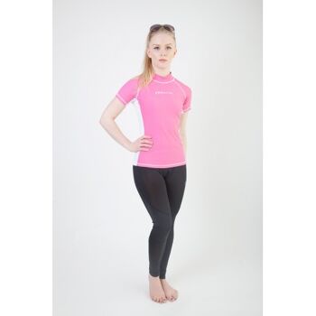 Femme Rash Guards S/S, HOT PINK/PEARL WHITE (AM5032) 2