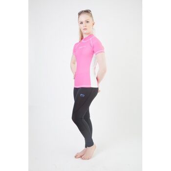 Femme Rash Guards S/S, HOT PINK/PEARL WHITE (AM5032) 3
