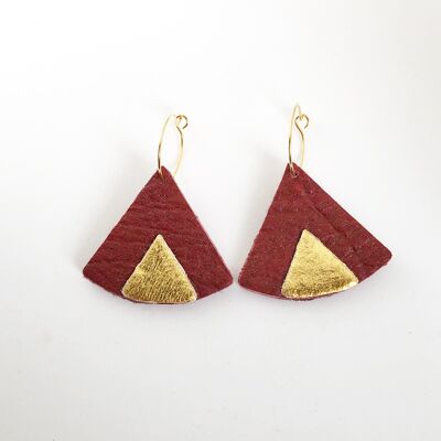 Ethnic earrings - Bordeaux & Gold