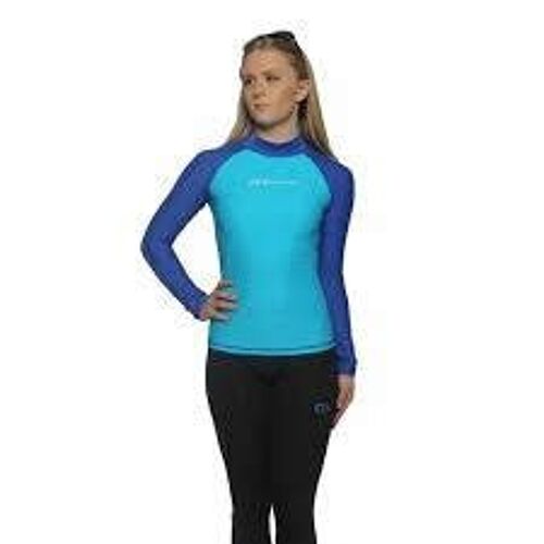 Ladies Rash Guards S/S, SKY BLUE / ROYAL BLUE (AM5029)