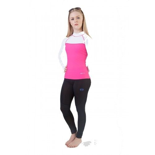 Ladies Rash Guards L/S, CHEERY FIRE / PEARL WHITE (AM5025)