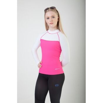 Femmes Rash Guards L/S, CHEERY FIRE / BLANC PERLE (AM5025) 5