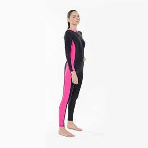 Long Leg, Long Sleeve All-in-one Silver M active Logo Charcoal Black/Hot Pink (AM6017)